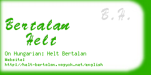 bertalan helt business card